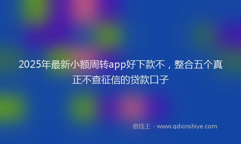 2025年最新小额周转app好下款不，整合五个真正不查征信的贷款口子