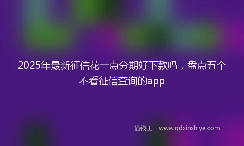2025年最新征信花一点分期好下款吗，盘点五个不看征信查询的app