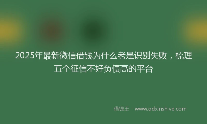 2025年最新微信借钱为什么老是识别失败，梳理五个征信不好负债高的平台