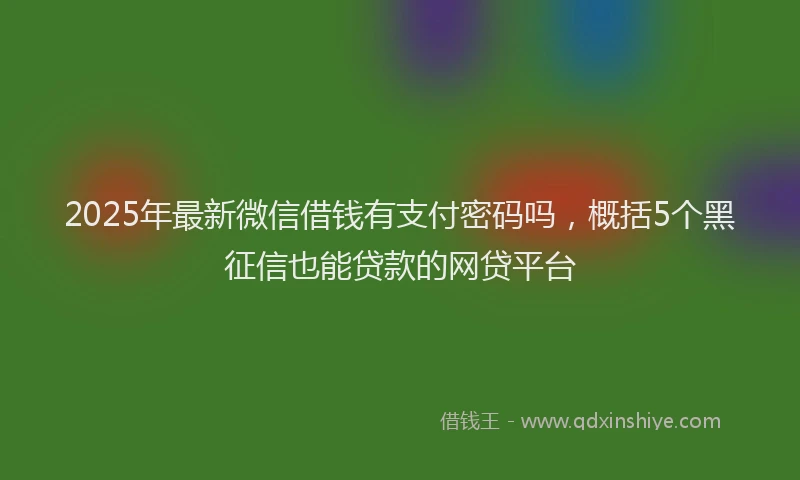 2025年最新微信借钱有支付密码吗，概括5个黑征信也能贷款的网贷平台