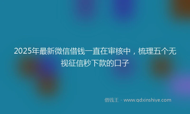 2025年最新微信借钱一直在审核中，梳理五个无视征信秒下款的口子