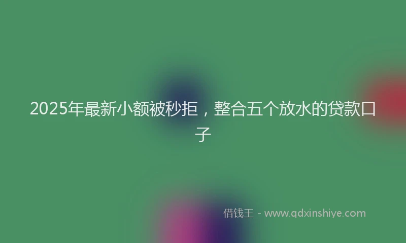 2025年最新小额被秒拒，整合五个放水的贷款口子