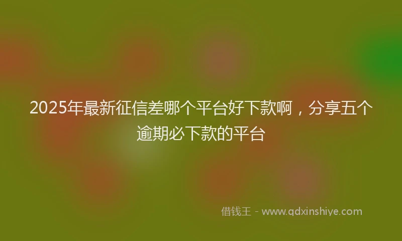 2025年最新征信差哪个平台好下款啊，分享五个逾期必下款的平台