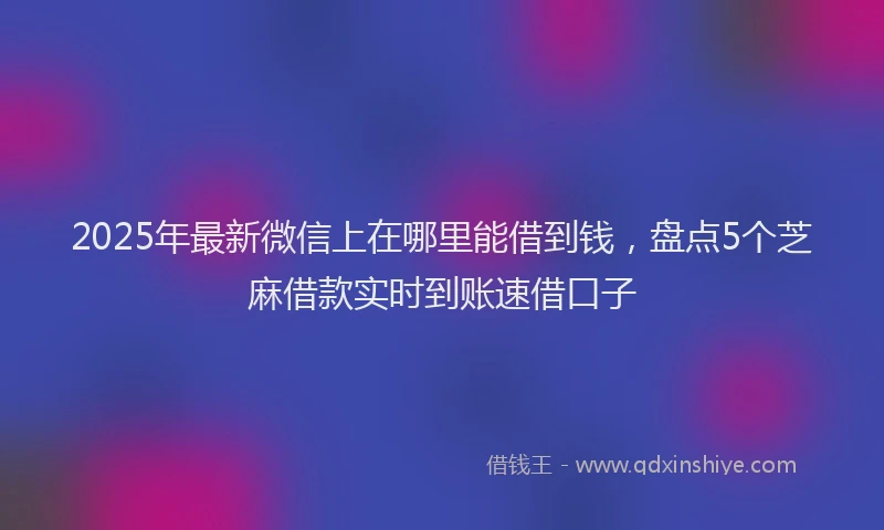 2025年最新微信上在哪里能借到钱，盘点5个芝麻借款实时到账速借口子