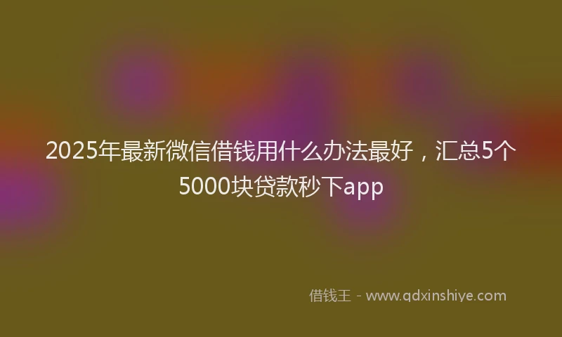 2025年最新微信借钱用什么办法最好，汇总5个5000块贷款秒下app