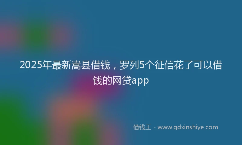 2025年最新嵩县借钱，罗列5个征信花了可以借钱的网贷app