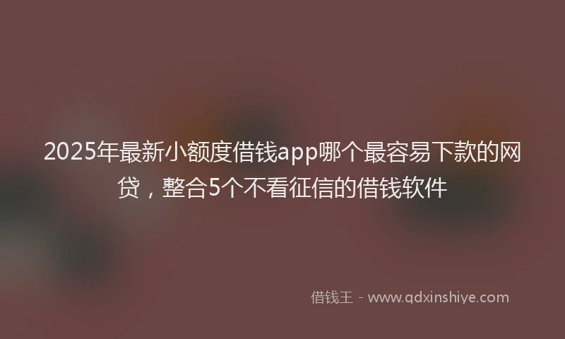 2025年最新小额度借钱app哪个最容易下款的网贷，整合5个不看征信的借钱软件