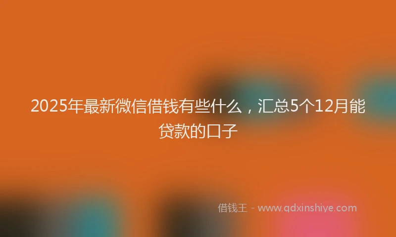 2025年最新微信借钱有些什么，汇总5个12月能贷款的口子