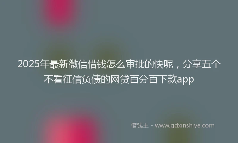2025年最新微信借钱怎么审批的快呢，分享五个不看征信负债的网贷百分百下款app