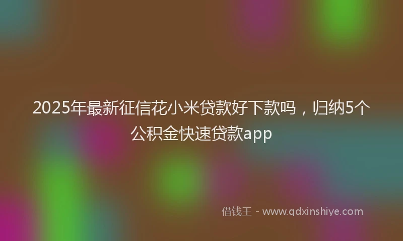 2025年最新征信花小米贷款好下款吗，归纳5个公积金快速贷款app
