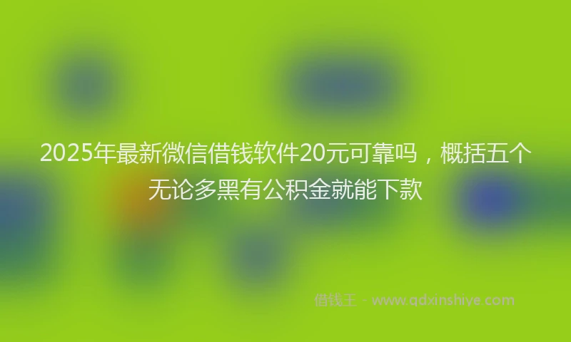 2025年最新微信借钱软件20元可靠吗，概括五个无论多黑有公积金就能下款