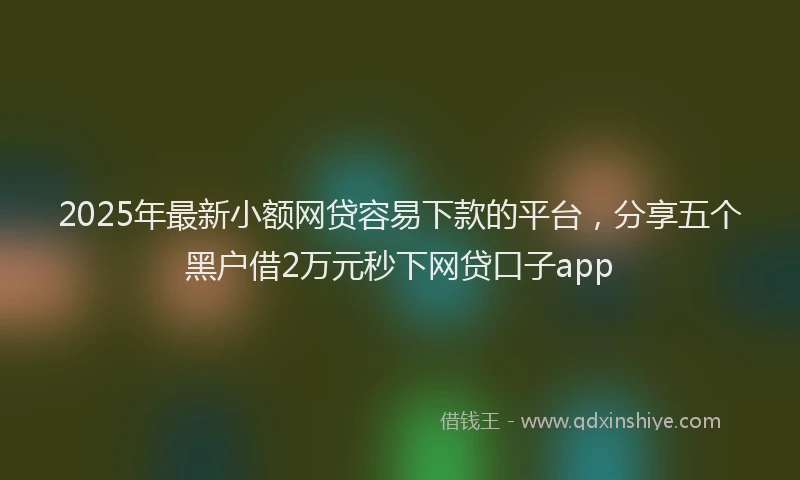 2025年最新小额网贷容易下款的平台，分享五个黑户借2万元秒下网贷口子app