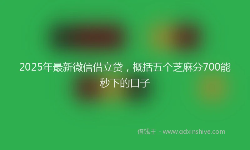 2025年最新微信借立贷，概括五个芝麻分700能秒下的口子