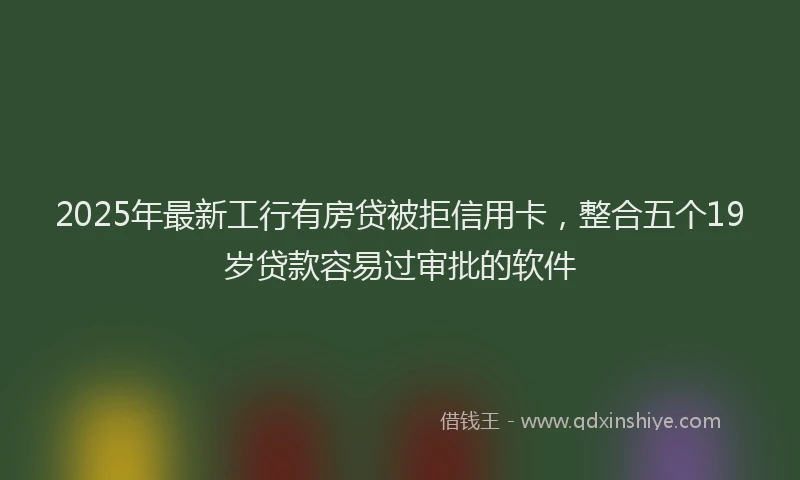 2025年最新工行有房贷被拒信用卡，整合五个19岁贷款容易过审批的软件