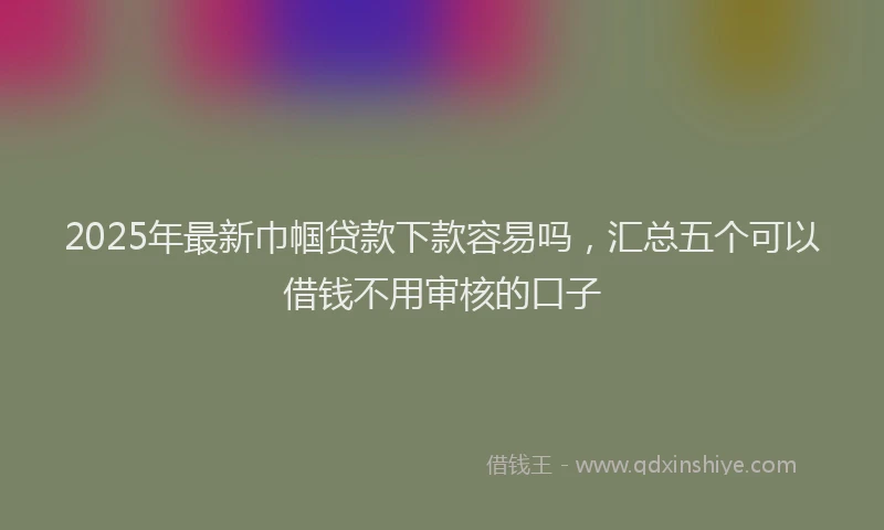 2025年最新巾帼贷款下款容易吗，汇总五个可以借钱不用审核的口子