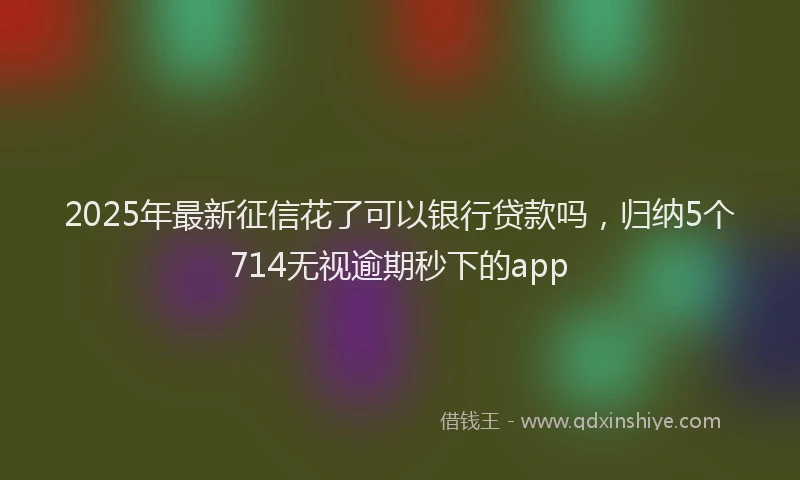 2025年最新征信花了可以银行贷款吗，归纳5个714无视逾期秒下的app