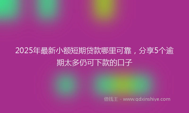 2025年最新小额短期贷款哪里可靠，分享5个逾期太多仍可下款的口子