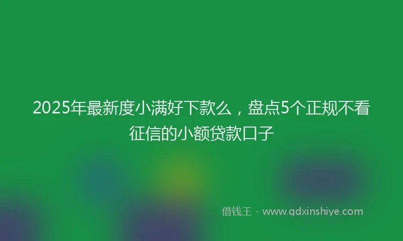 2025年最新度小满好下款么，盘点5个正规不看征信的小额贷款口子