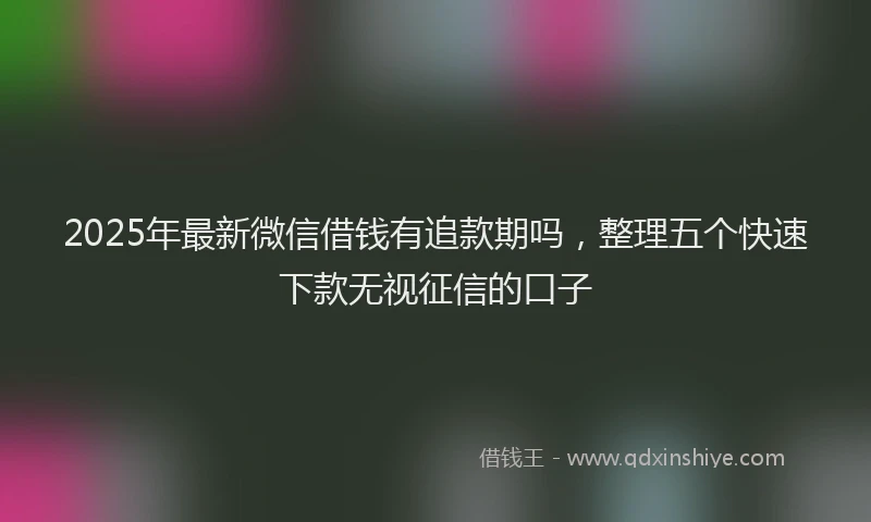 2025年最新微信借钱有追款期吗，整理五个快速下款无视征信的口子