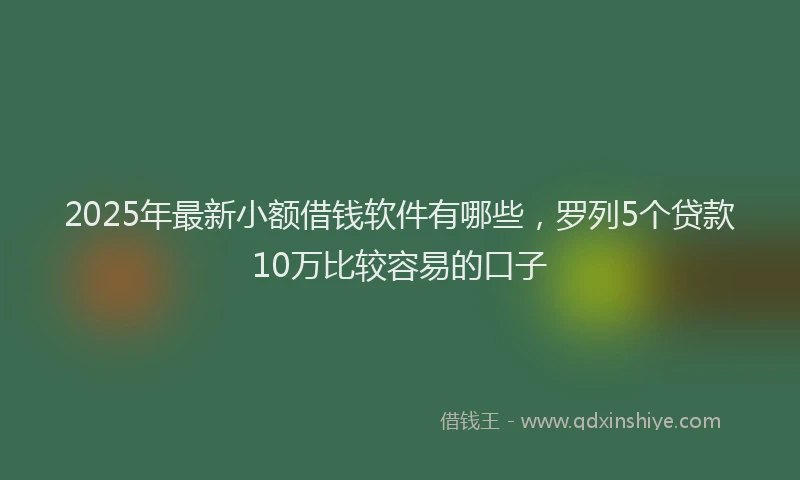 2025年最新小额借钱软件有哪些，罗列5个贷款10万比较容易的口子