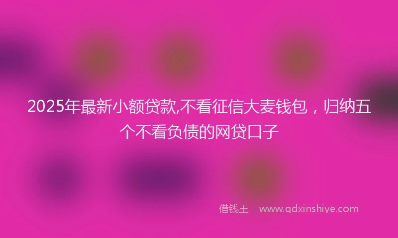 2025年最新小额贷款,不看征信大麦钱包，归纳五个不看负债的网贷口子