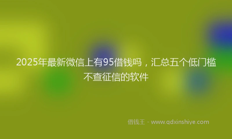 2025年最新微信上有95借钱吗，汇总五个低门槛不查征信的软件