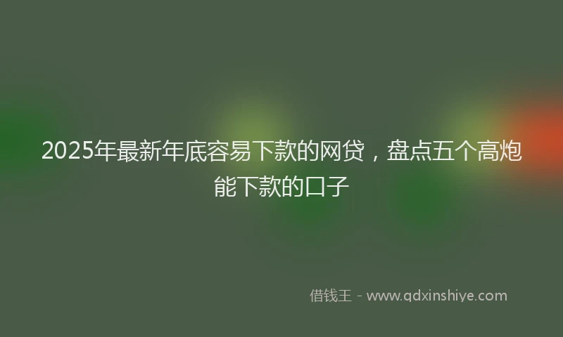 2025年最新年底容易下款的网贷，盘点五个高炮能下款的口子
