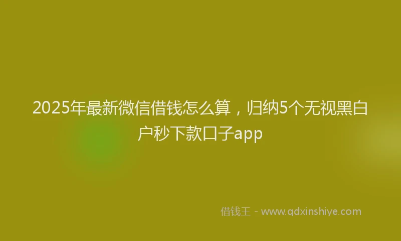2025年最新微信借钱怎么算，归纳5个无视黑白户秒下款口子app