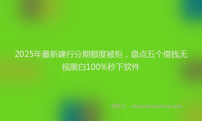 2025年最新建行分期额度被拒，盘点五个借钱无视黑白100%秒下软件
