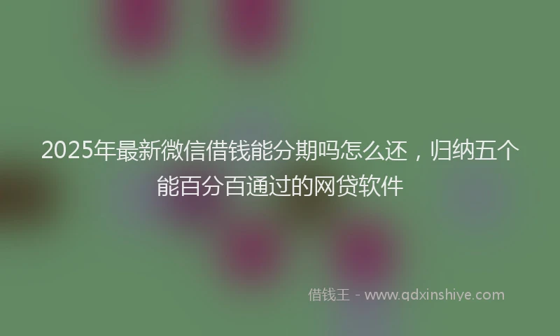 2025年最新微信借钱能分期吗怎么还，归纳五个能百分百通过的网贷软件
