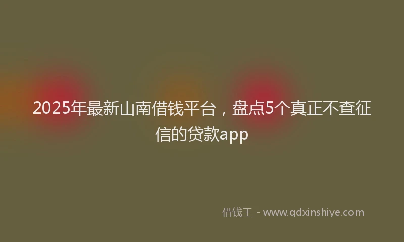2025年最新山南借钱平台，盘点5个真正不查征信的贷款app