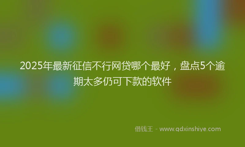 2025年最新征信不行网贷哪个最好，盘点5个逾期太多仍可下款的软件
