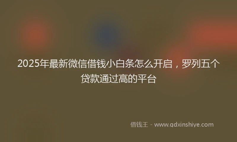 2025年最新微信借钱小白条怎么开启，罗列五个贷款通过高的平台