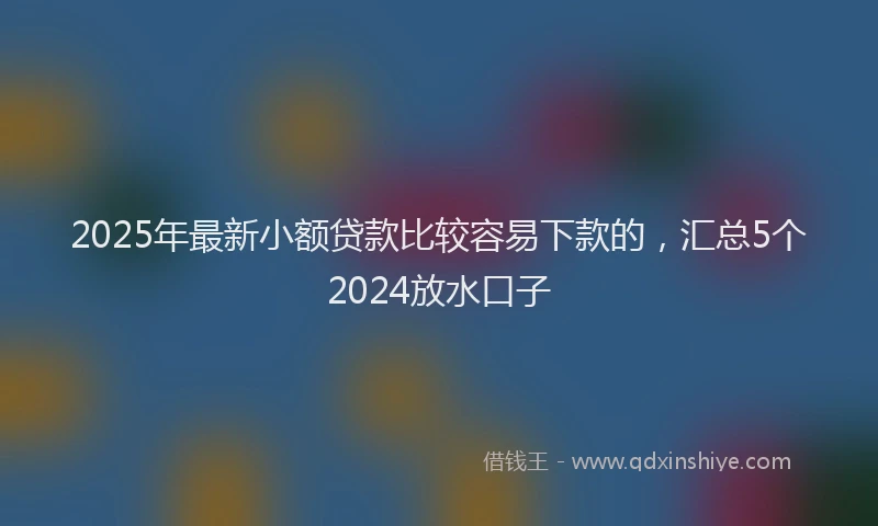 2025年最新小额贷款比较容易下款的，汇总5个2024放水口子