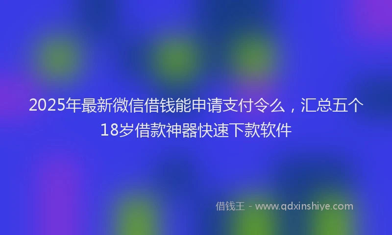 2025年最新微信借钱能申请支付令么，汇总五个18岁借款神器快速下款软件