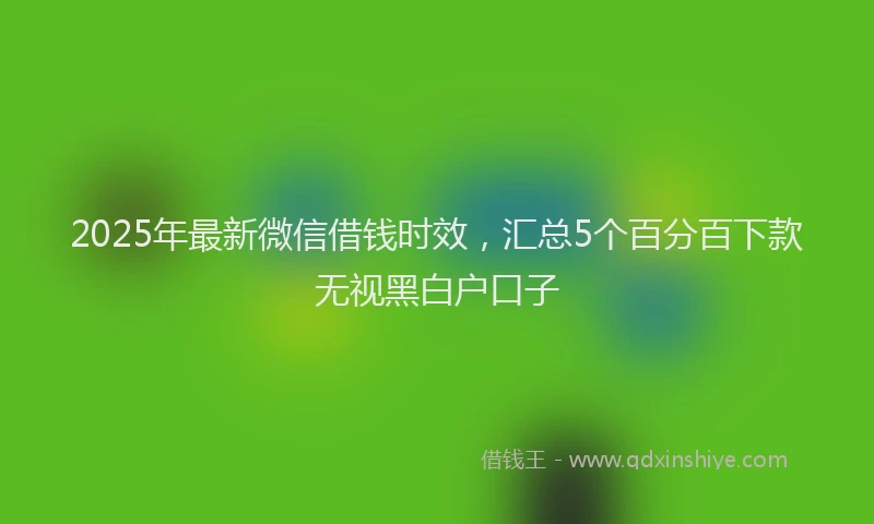 2025年最新微信借钱时效，汇总5个百分百下款无视黑白户口子