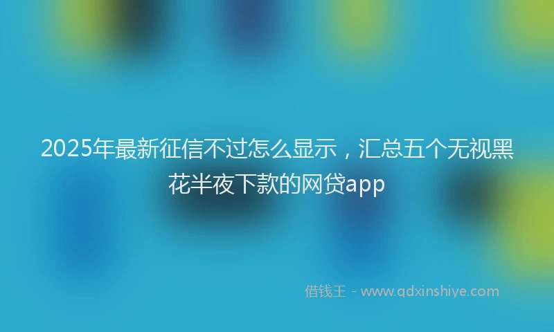 2025年最新征信不过怎么显示，汇总五个无视黑花半夜下款的网贷app