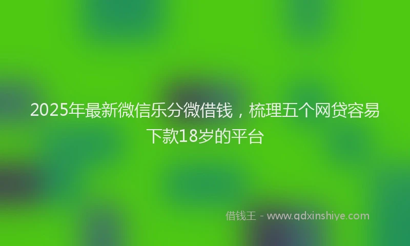 2025年最新微信乐分微借钱，梳理五个网贷容易下款18岁的平台
