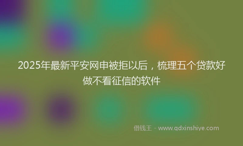 2025年最新平安网申被拒以后，梳理五个贷款好做不看征信的软件