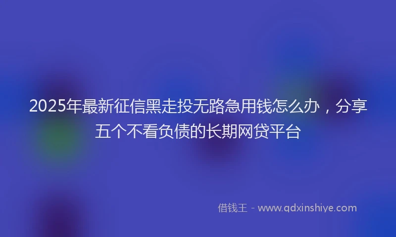 2025年最新征信黑走投无路急用钱怎么办，分享五个不看负债的长期网贷平台