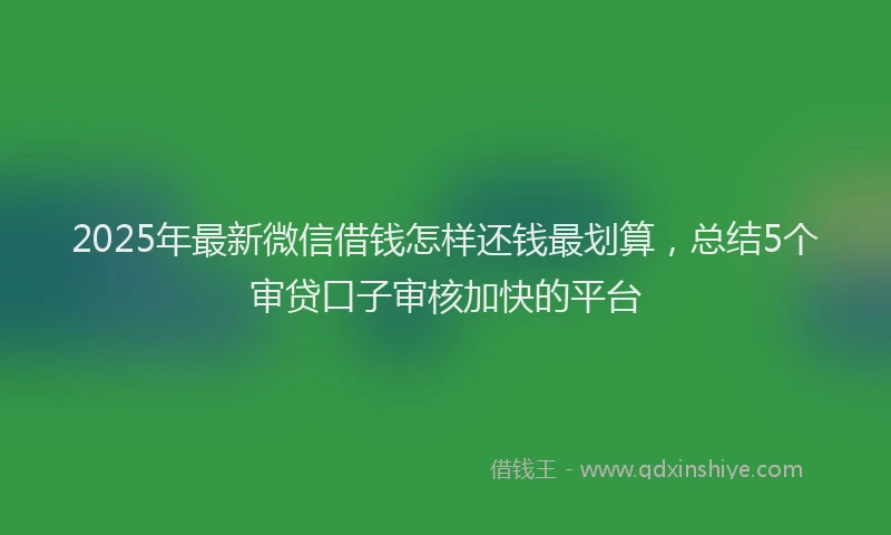 2025年最新微信借钱怎样还钱最划算，总结5个审贷口子审核加快的平台