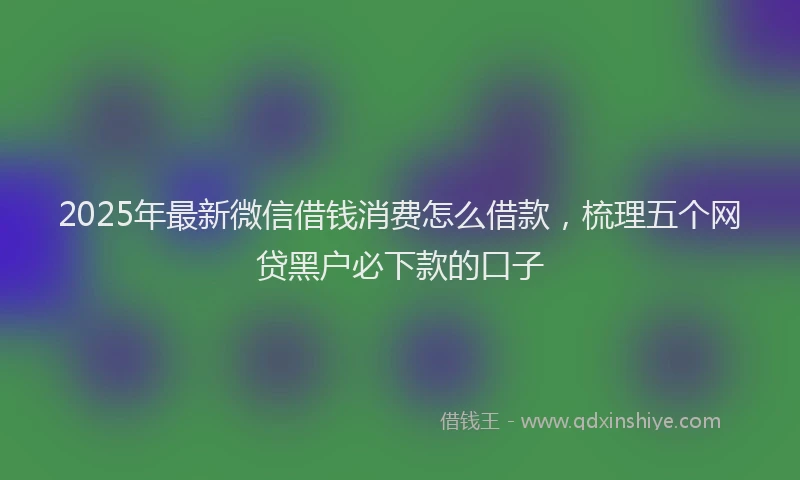 2025年最新微信借钱消费怎么借款，梳理五个网贷黑户必下款的口子