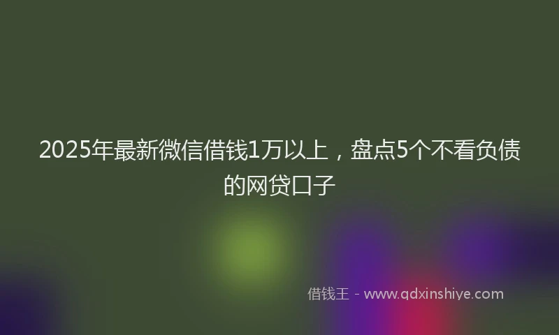 2025年最新微信借钱1万以上，盘点5个不看负债的网贷口子