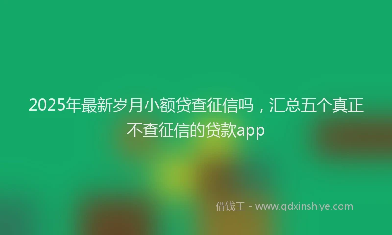 2025年最新岁月小额贷查征信吗，汇总五个真正不查征信的贷款app