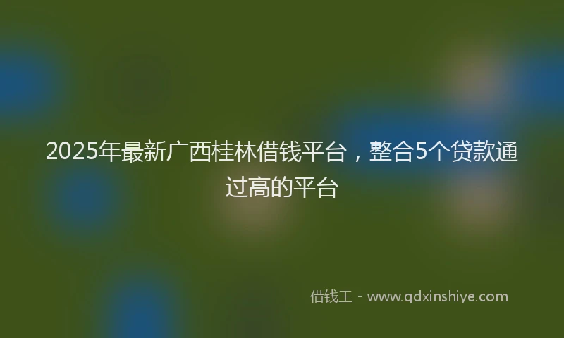 2025年最新广西桂林借钱平台，整合5个贷款通过高的平台