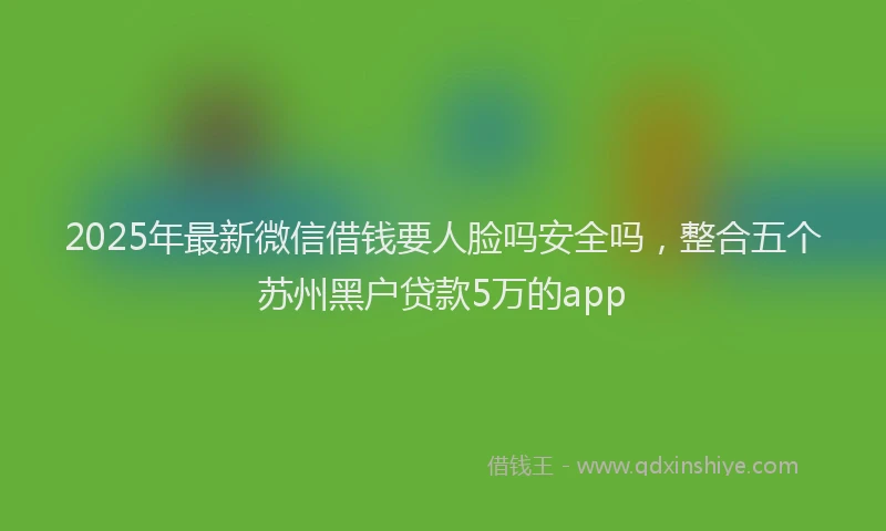 2025年最新微信借钱要人脸吗安全吗，整合五个苏州黑户贷款5万的app