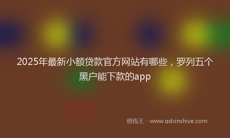 2025年最新小额贷款官方网站有哪些，罗列五个黑户能下款的app