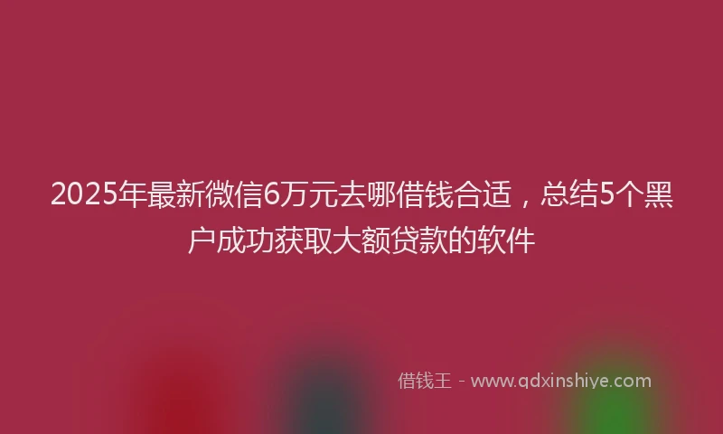 2025年最新微信6万元去哪借钱合适，总结5个黑户成功获取大额贷款的软件