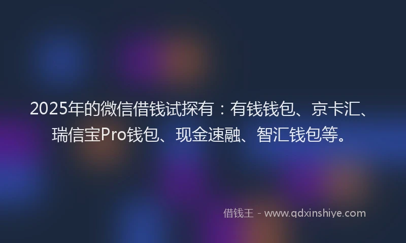 2025年的微信借钱试探有：有钱钱包、京卡汇、瑞信宝Pro钱包、现金速融、智汇钱包等。