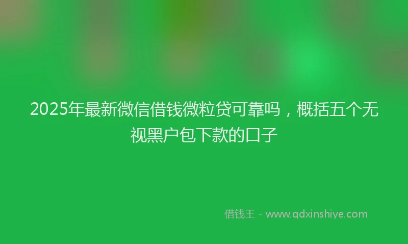 2025年最新微信借钱微粒贷可靠吗，概括五个无视黑户包下款的口子